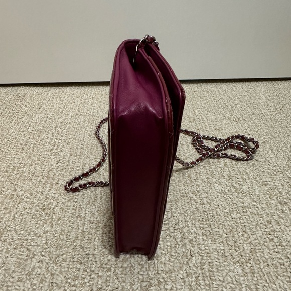 Chanel 2.55 Reissue WOC Burgundy Dark Red Leather Crossbody Bag Wallet on Chain - Picture 9 of 14